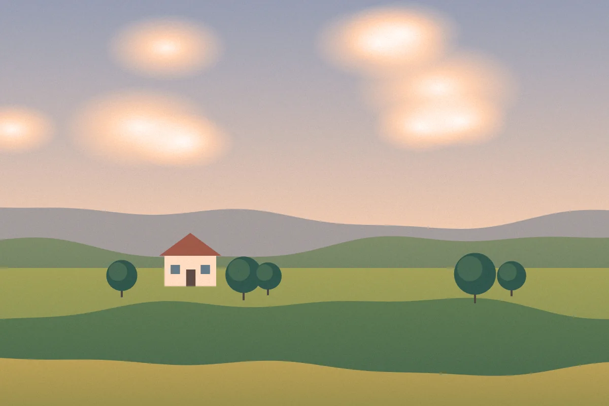 Paisaje con el look del atardecer aplicado