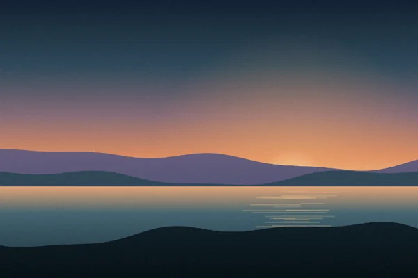 Foto de referencia: atardecer sobre el agua